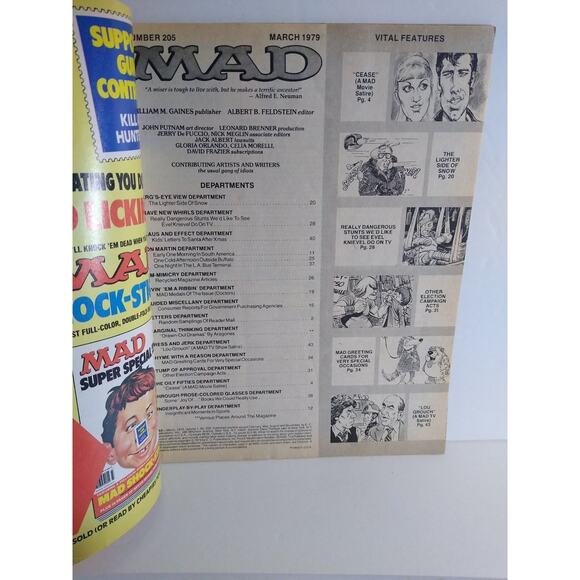 MAD Magazine #205 Vintage Comic Book March 1979 Grease Movie Satire Lou Grant TV - Picture 2 of 5
